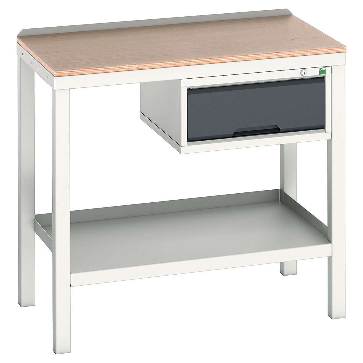 Bott Verso Fully Welded Benches, Bott Verso Fully Welded Benches, Bott Verso Welded Bench | With Drawer | 930h x 1000w x 600d mm | Anthracite Grey | MPX Worktop | 500kg UDL-0
