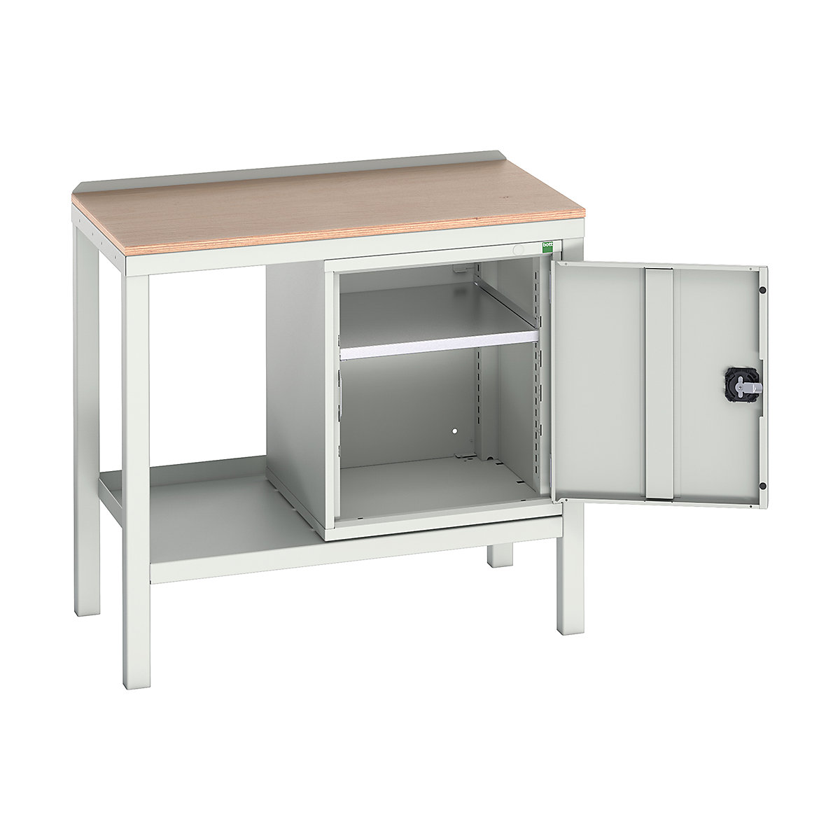 Bott Verso Fully Welded Benches, Bott Verso Fully Welded Benches, Bott Verso Welded Bench | With Cupboard | 930h x 1000w x 600d mm | Light Grey | MPX Worktop | 500kg UDL-0