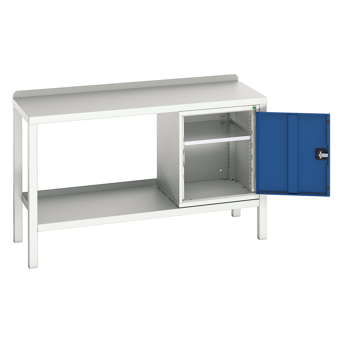 Bott Verso Fully Welded Benches, Bott Verso Fully Welded Benches, Bott Verso Welded Bench | With Cupboard | 910h x 1500w x 600d mm | Blue | Steel Worktop | 400kg UDL-0