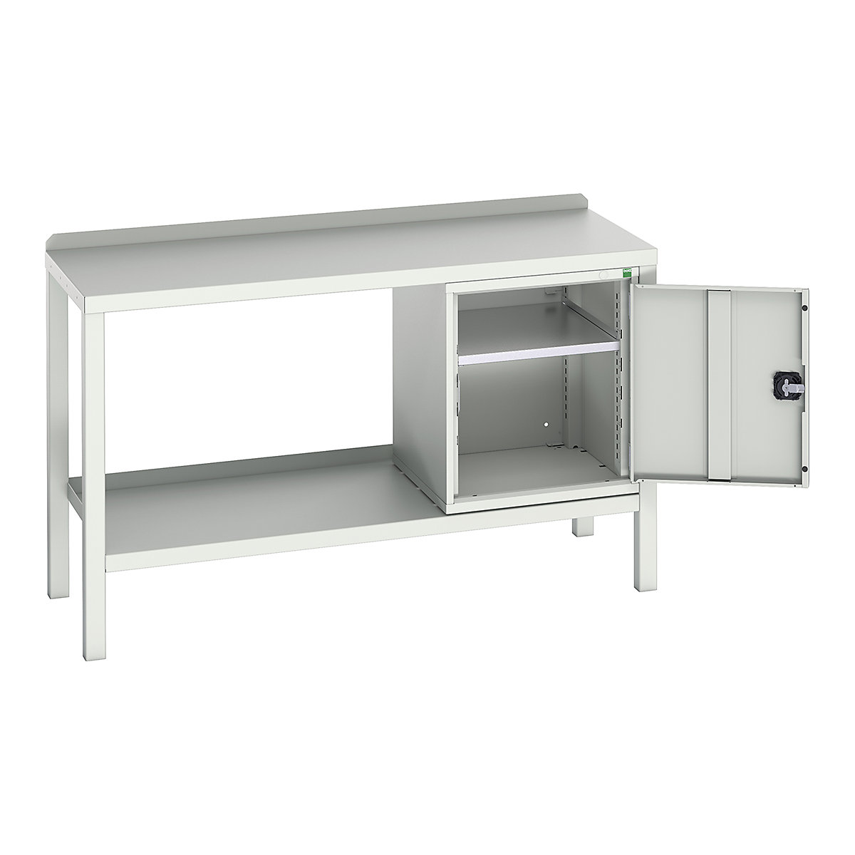 Bott Verso Fully Welded Benches, Bott Verso Fully Welded Benches, Bott Verso Welded Bench | With Cupboard | 910h x 1500w x 600d mm | Light Grey | Steel Worktop | 400kg UDL-0
