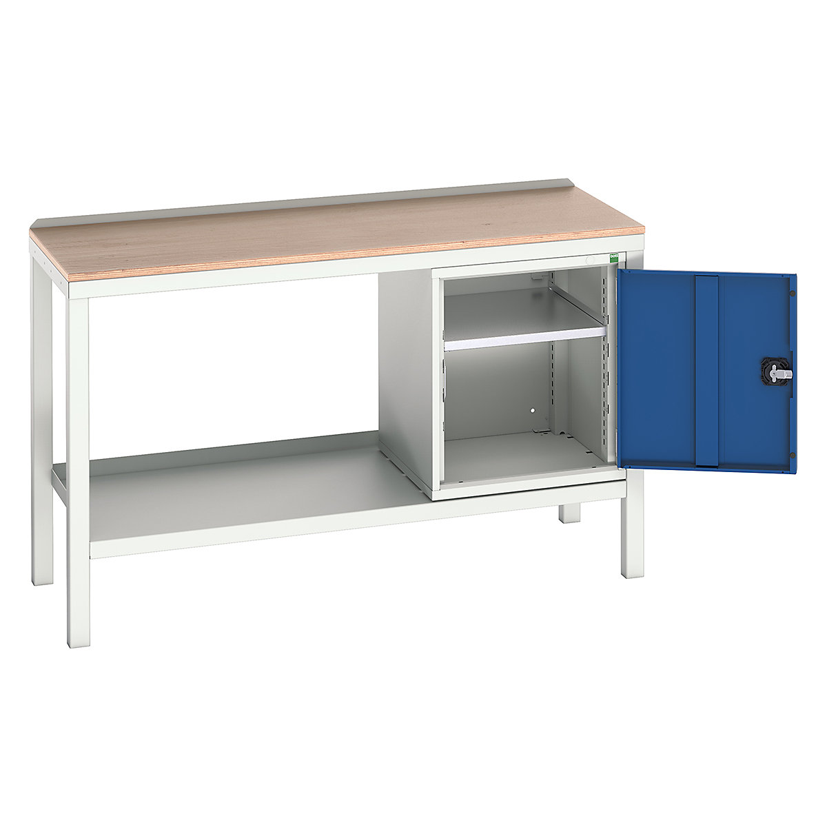 Bott Verso Fully Welded Benches, Bott Verso Fully Welded Benches, Bott Verso Welded Bench | With Cupboard | 930h x 1500w x 600d mm | Blue | MPX Worktop | 400kg UDL-0