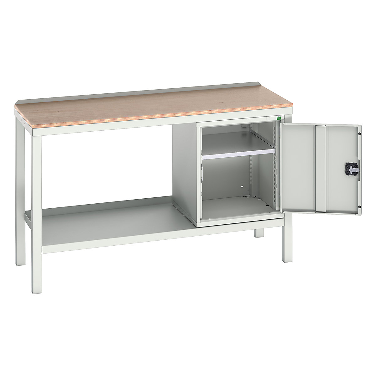 Bott Verso Fully Welded Benches, Bott Verso Fully Welded Benches, Bott Verso Welded Bench | With Cupboard | 930h x 1500w x 600d mm | Light Grey | MPX Worktop | 400kg UDL-0