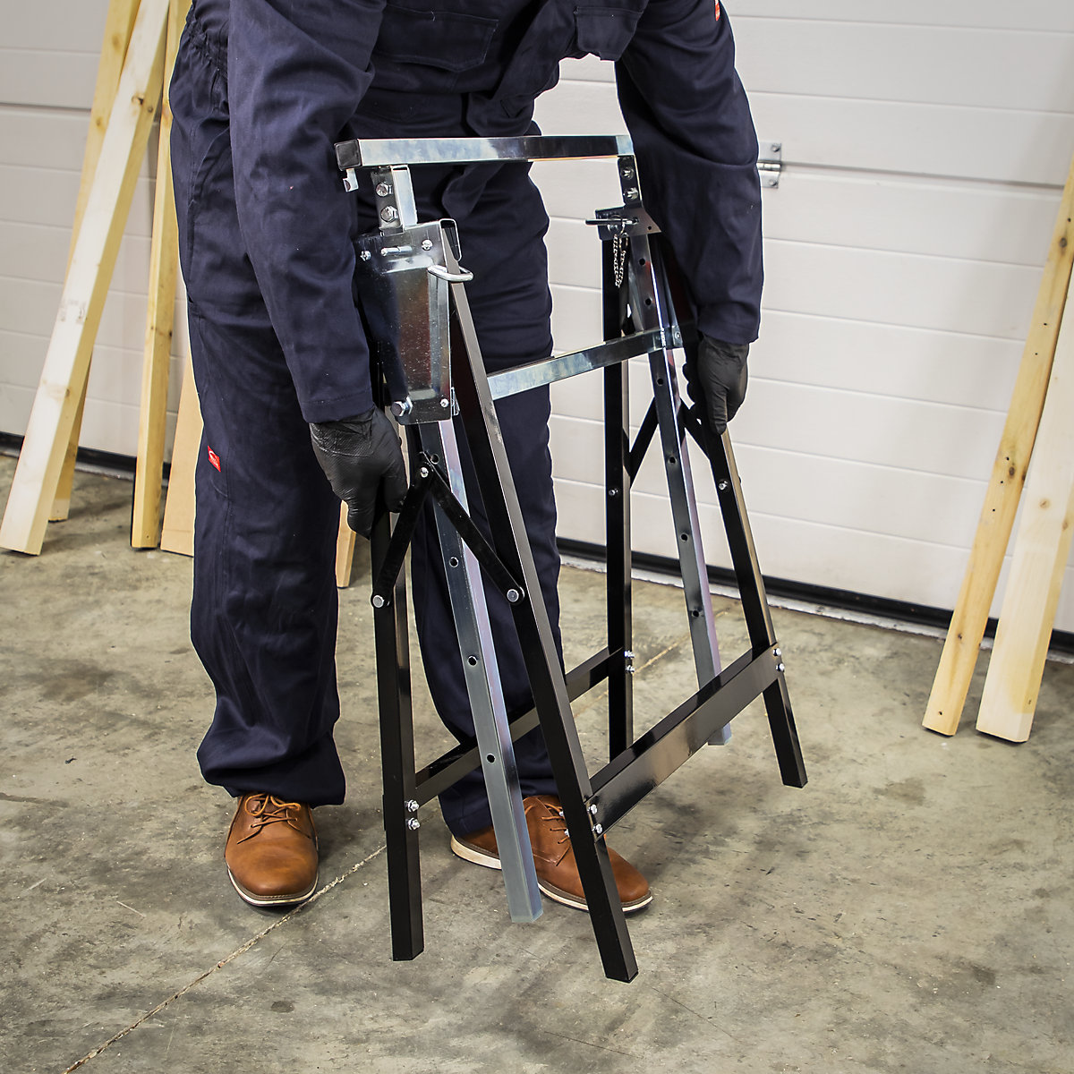 Sealey Fold Down Telescopic Trestle | 200kg Capacity | Pair (Product illustration 3)-2