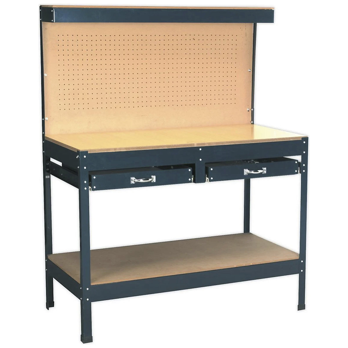 Sealey 1.2m Workbench With 2 Drawers And Pegboard, Sealey 1.2m Workbench With 2 Drawers And Pegboard, Sealey 1.2m Workbench with 2 Drawers and Pegboard-0