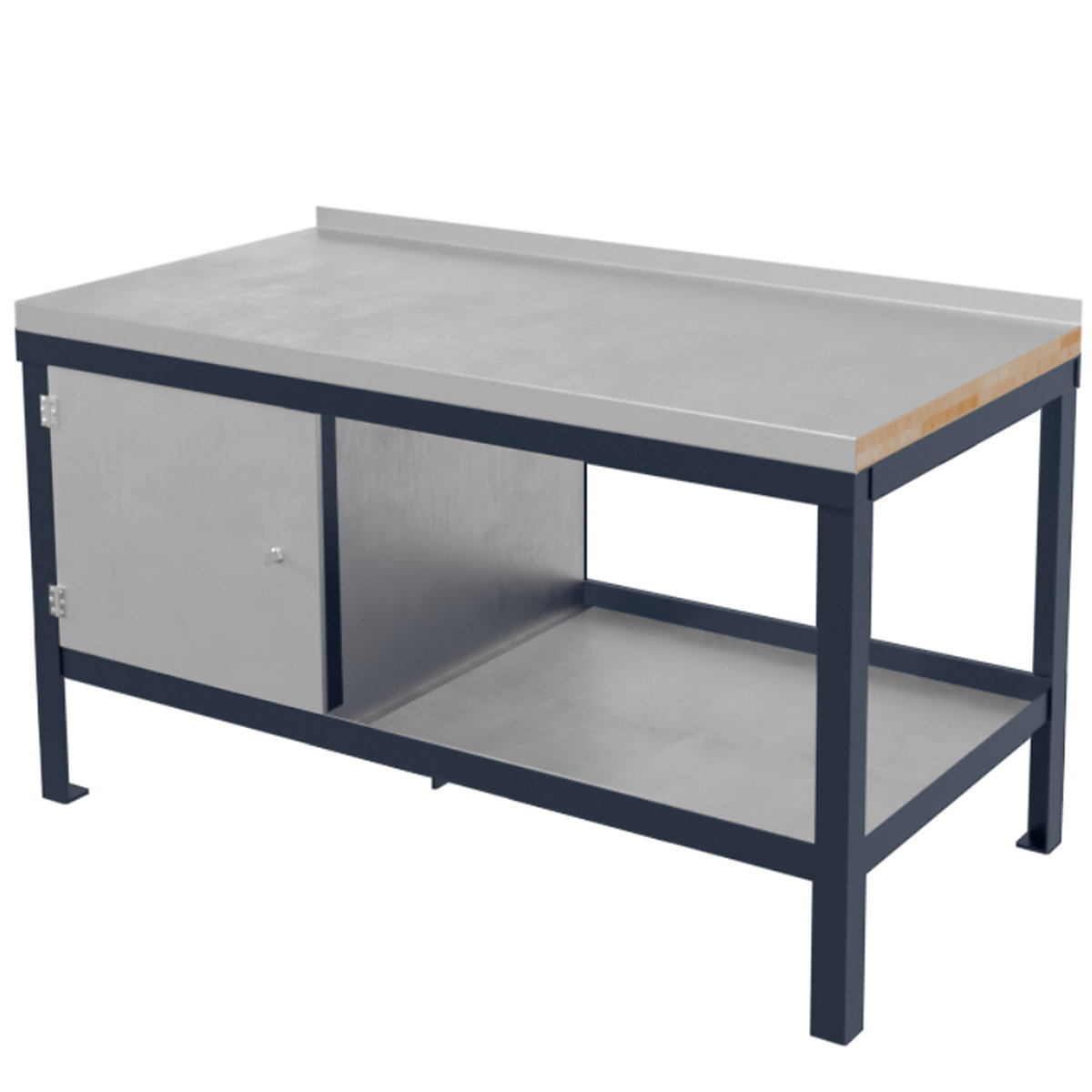 BiGDUG Super Heavy Duty Workbenches, BiGDUG Super Heavy Duty Workbenches, BiGDUG Super Heavy Duty Bench with Cupboard | 840h x 1200w x 600d mm | Dark Grey | Steel Worktop | 1500kg UDL-0