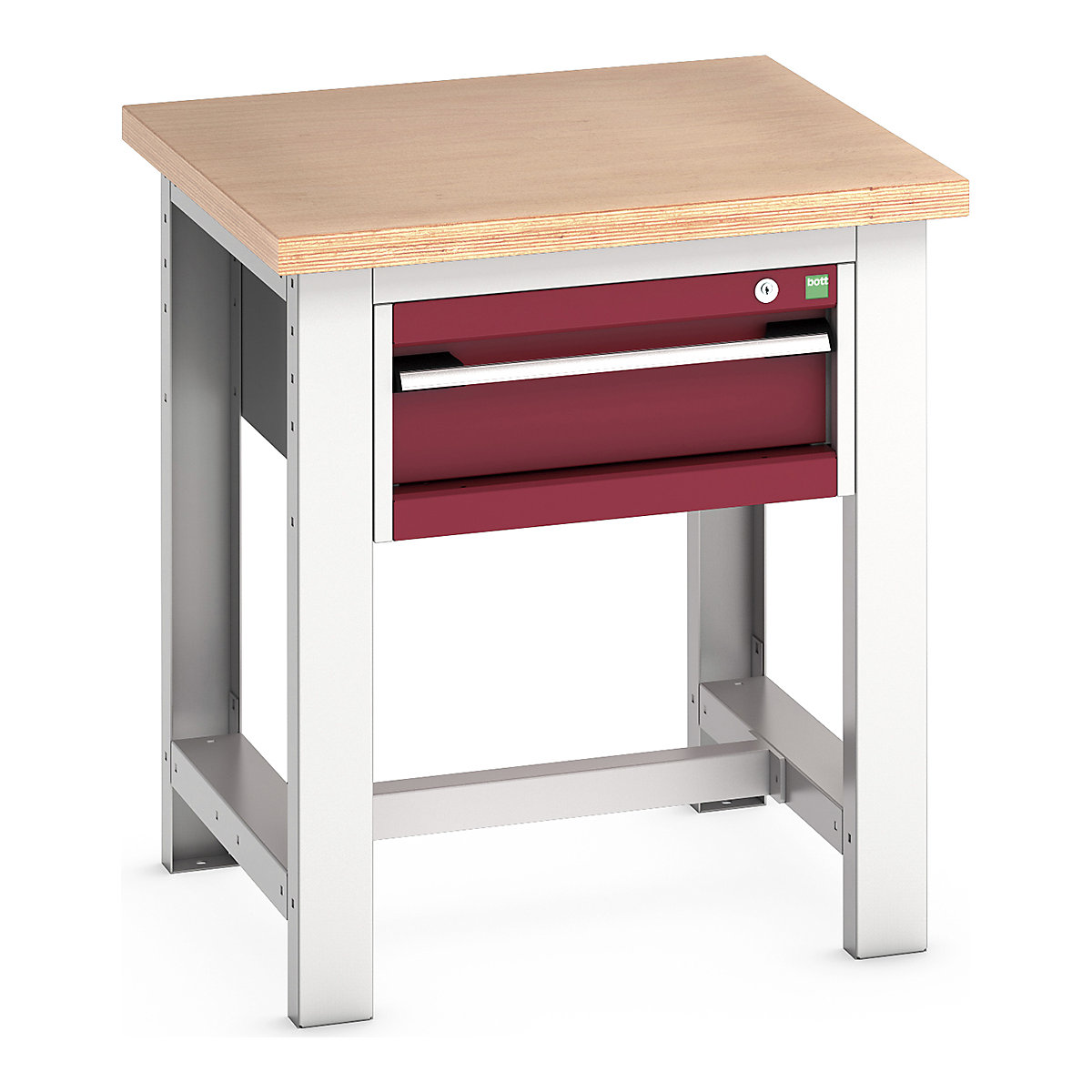 Bott Cubio Kitted Workstand, Bott Cubio Kitted Workstand, Bott Cubio Kitted Workstand | 840h x 750w x 750d mm | 1 Drawer | Red | MPX Worktop-0