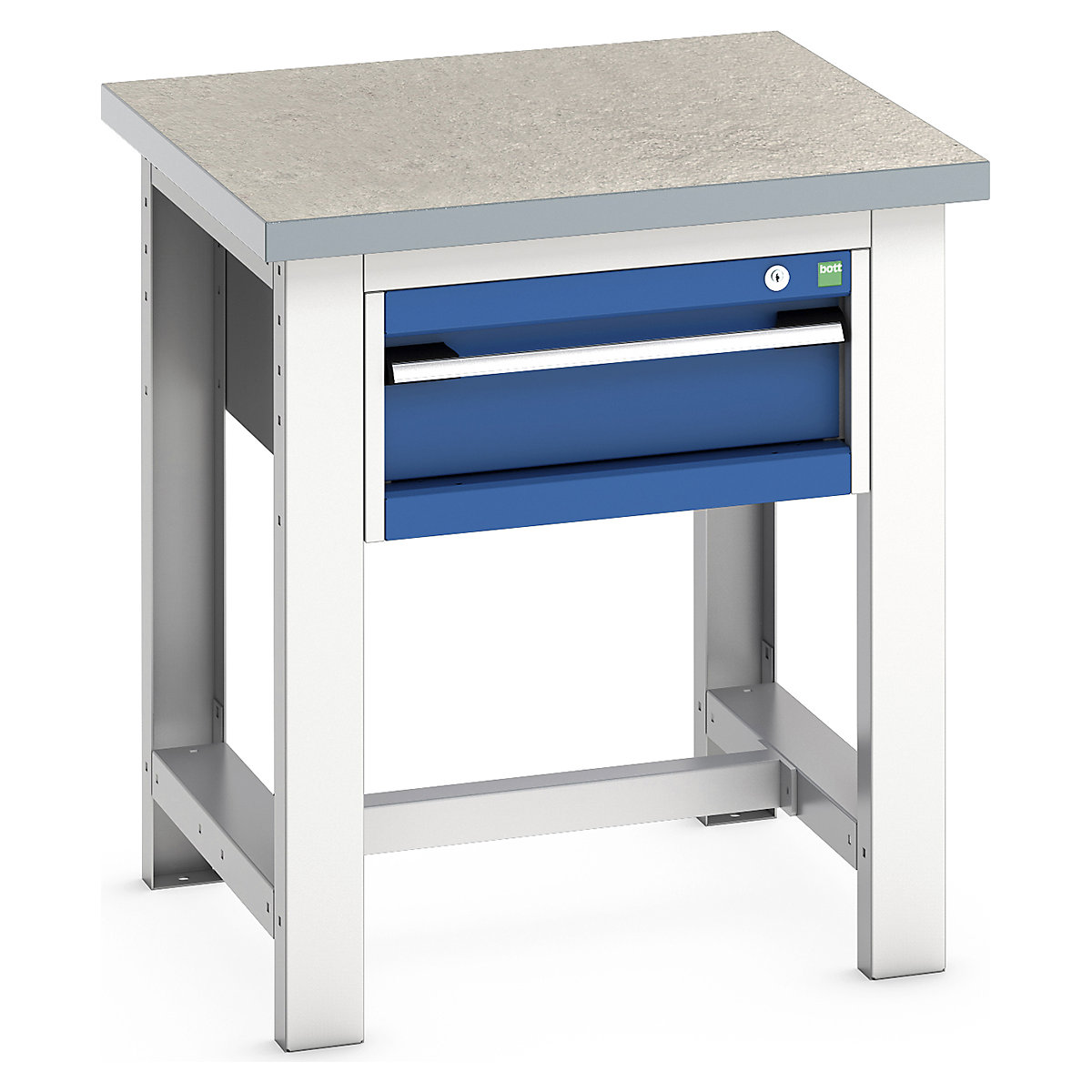 Bott Cubio Kitted Workstand, Bott Cubio Kitted Workstand, Bott Cubio Kitted Workstand | 840h x 750w x 750d mm | 1 Drawer | Blue | Lino Worktop-0