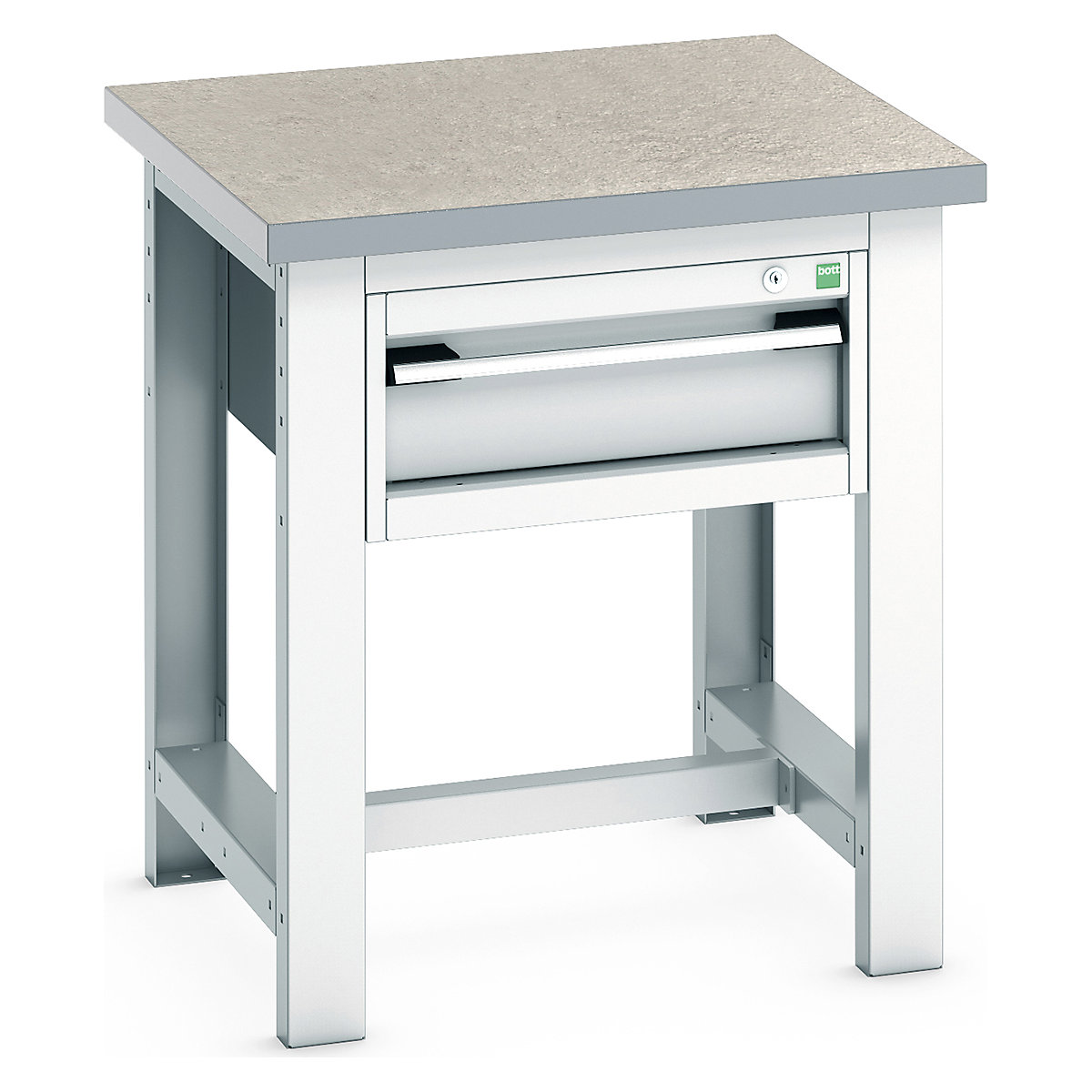 Bott Cubio Kitted Workstand, Bott Cubio Kitted Workstand, Bott Cubio Kitted Workstand | 840h x 750w x 750d mm | 1 Drawer | Light Grey | Lino Worktop-0