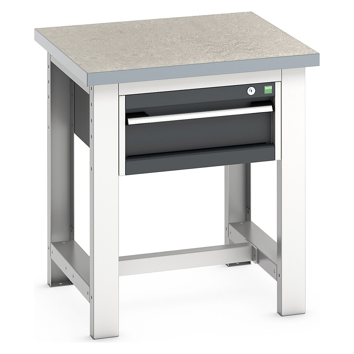 Bott Cubio Kitted Workstand, Bott Cubio Kitted Workstand, Bott Cubio Kitted Workstand | 840h x 750w x 750d mm | 1 Drawer | Anthracite Grey | Lino Worktop-0