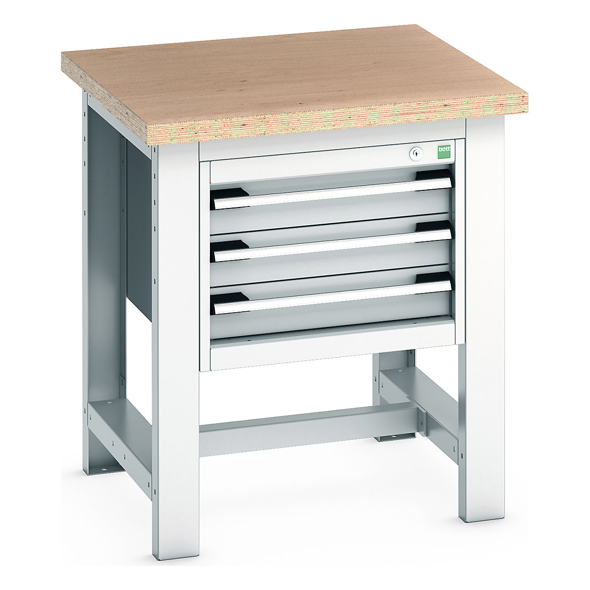 Bott Cubio Kitted Workstand, Bott Cubio Kitted Workstand, Bott Cubio Kitted Workstand | 840h x 750w x 750d mm | 3 Drawer | Light Grey | MPX Worktop-0