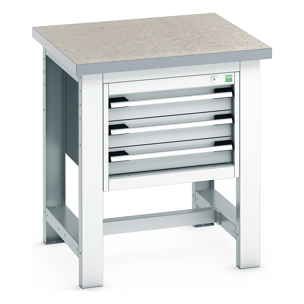 Bott Cubio Kitted Workstand, Bott Cubio Kitted Workstand, Bott Cubio Kitted Workstand | 840h x 750w x 750d mm | 3 Drawer | Light Grey | Lino Worktop-0