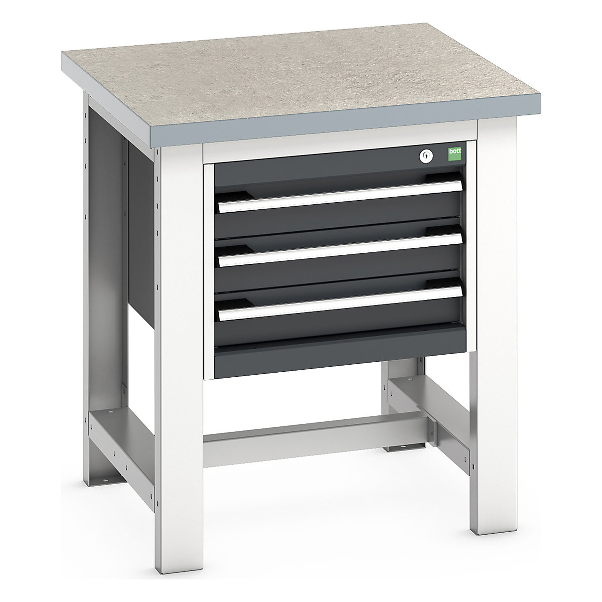 Bott Cubio Kitted Workstand, Bott Cubio Kitted Workstand, Bott Cubio Kitted Workstand | 840h x 750w x 750d mm | 3 Drawer | Anthracite Grey | Lino Worktop-0