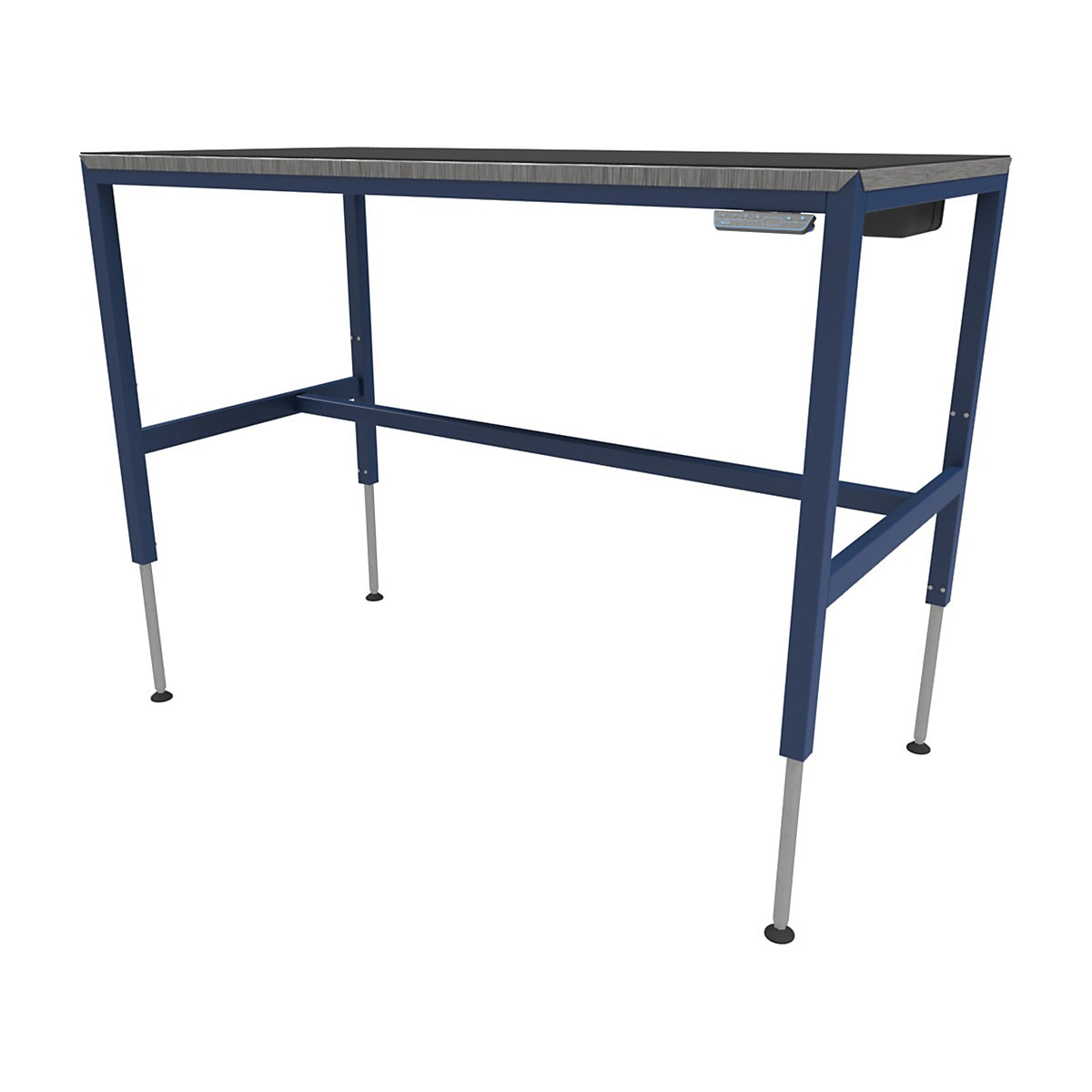 BiGDUG Heavy Duty Height Adjustable Workbenches | 600kg UDL, BiGDUG Heavy Duty Height Adjustable Workbenches | 600kg UDL, BiGDUG Heavy Duty Electric Height Adjustable Workbench | 700-1000h x 1200w x 600d mm | 600kg UDL | Rubber Over Steel Worktop | Blue-0
