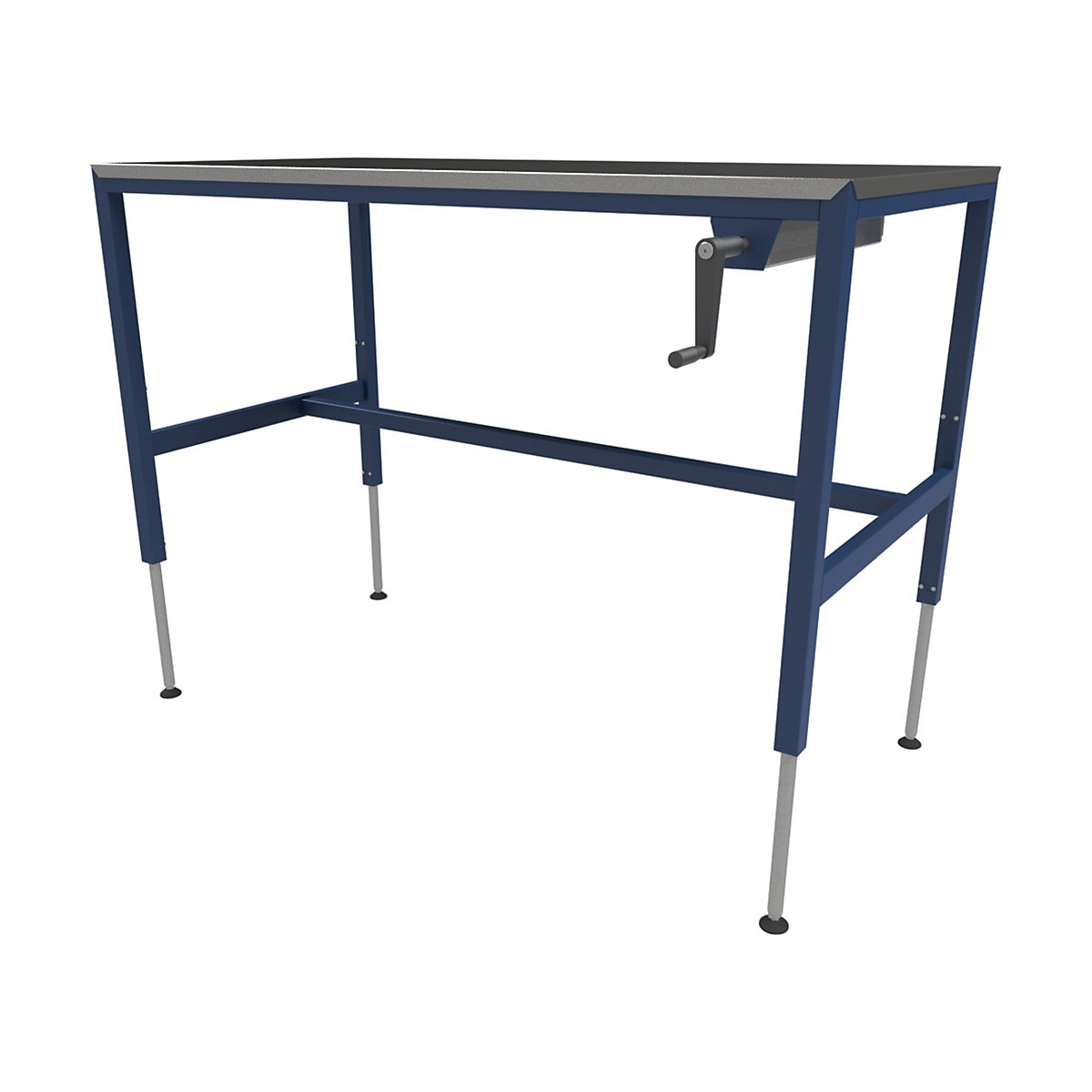 BiGDUG Heavy Duty Height Adjustable Workbenches | 600kg UDL, BiGDUG Heavy Duty Height Adjustable Workbenches | 600kg UDL, BiGDUG Heavy Duty Manual Height Adjustable Workbench | 700-1000h x 1200w x 900d mm | 600kg UDL | Steel Worktop | Blue-0