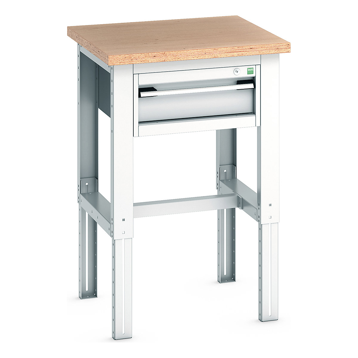 Bott Cubio Kitted Height Adjustable Workstand, Bott Cubio Kitted Height Adjustable Workstand, Bott Cubio Kitted Height Adjustable Workstand | 740 - 1140h x 750w x 750d mm | 1 Drawer | Light Grey | MPX Worktop-0