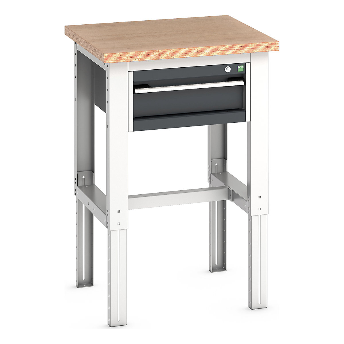 Bott Cubio Kitted Height Adjustable Workstand, Bott Cubio Kitted Height Adjustable Workstand, Bott Cubio Kitted Height Adjustable Workstand | 740 - 1140h x 750w x 750d mm | 1 Drawer | Anthracite Grey | MPX Worktop-0