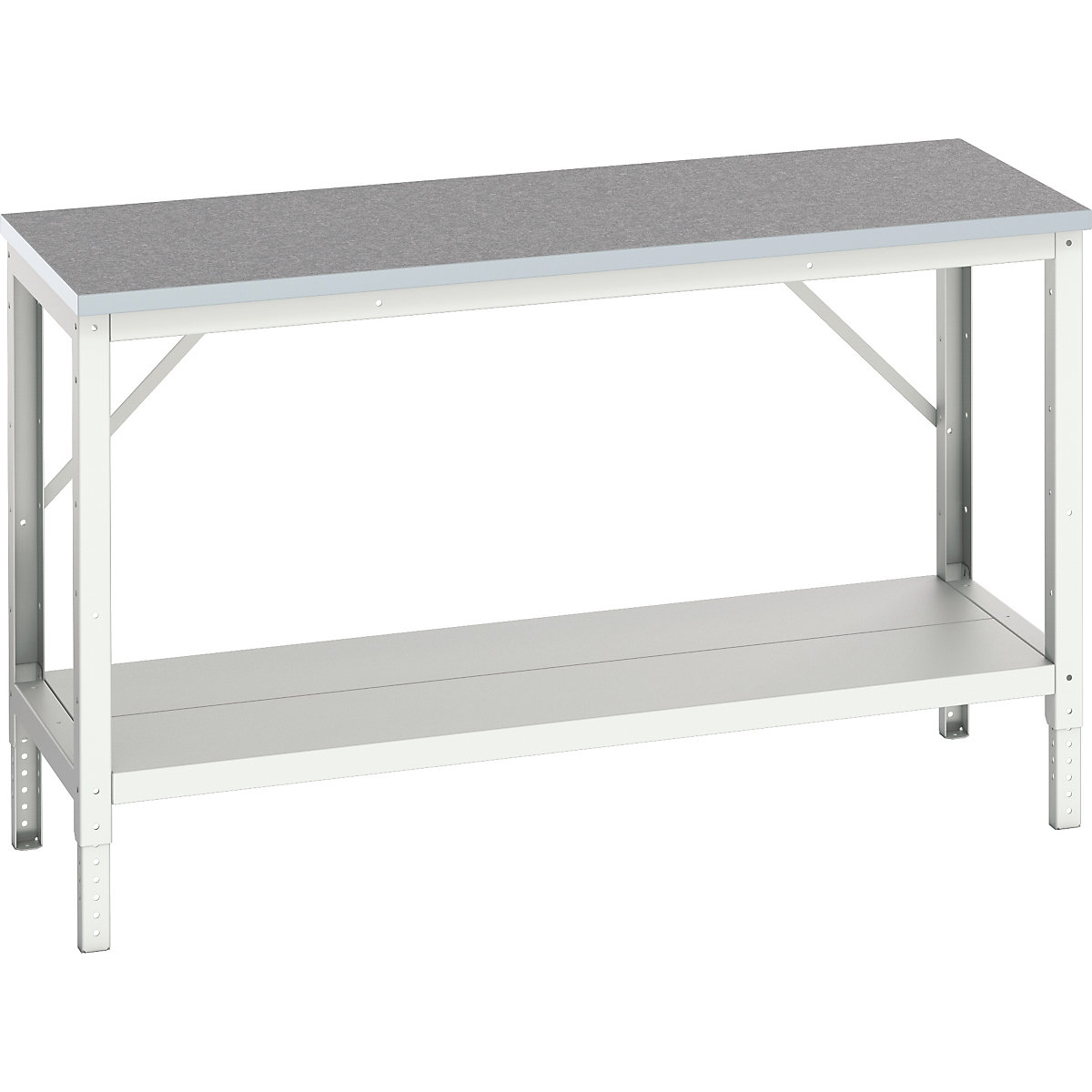 Bott Verso Height Adjustable Framework Benches, Bott Verso Height Adjustable Framework Benches, Bott Verso Height Adjustable Framework Bench | 780-930h x 1500w x 600d mm | Full Depth Lower Shelf | Lino Worktop | 400kg UDL-0