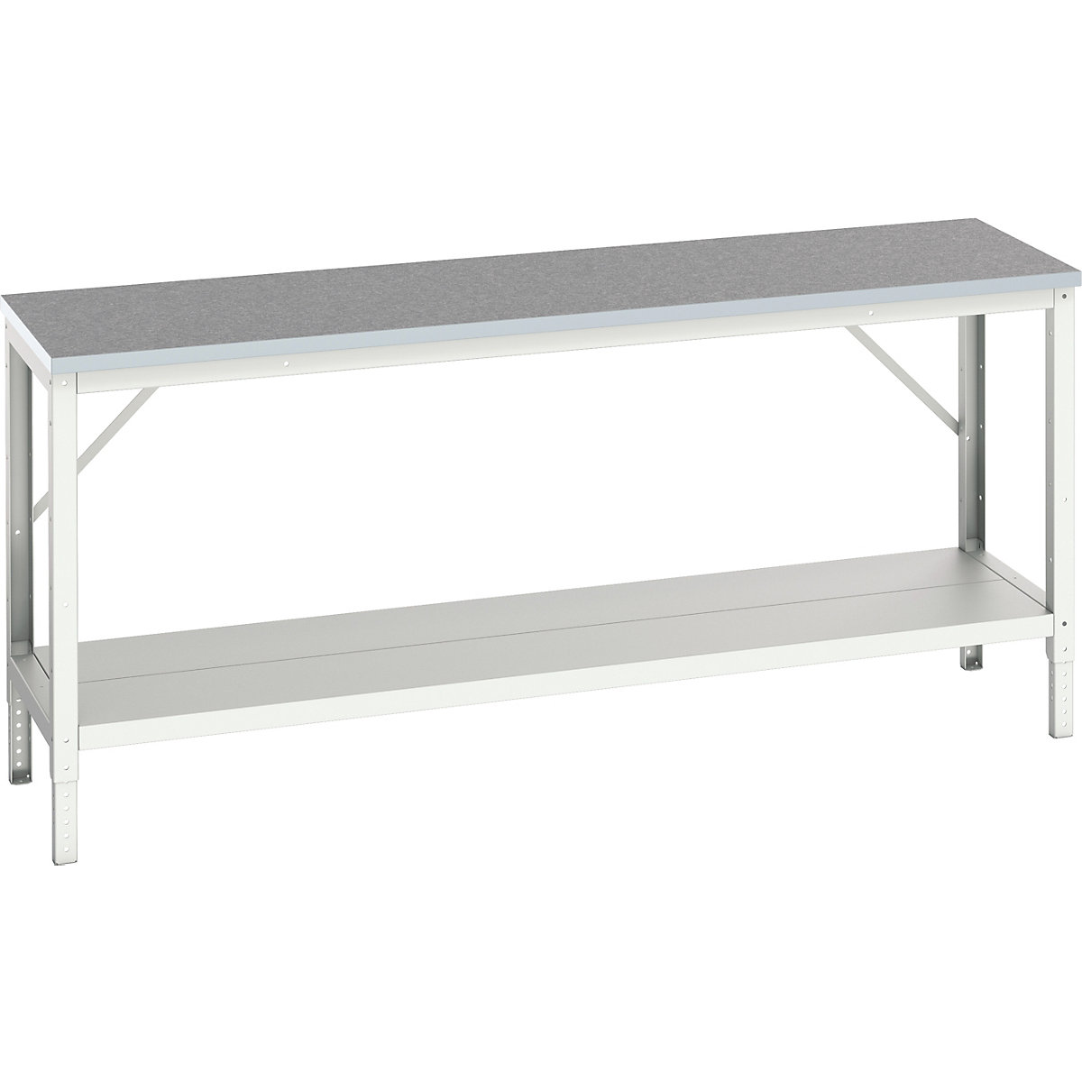 Bott Verso Height Adjustable Framework Benches, Bott Verso Height Adjustable Framework Benches, Bott Verso Height Adjustable Framework Bench | 780-930h x 2000w x 600d mm | Full Depth Lower Shelf | Lino Worktop | 400kg UDL-0