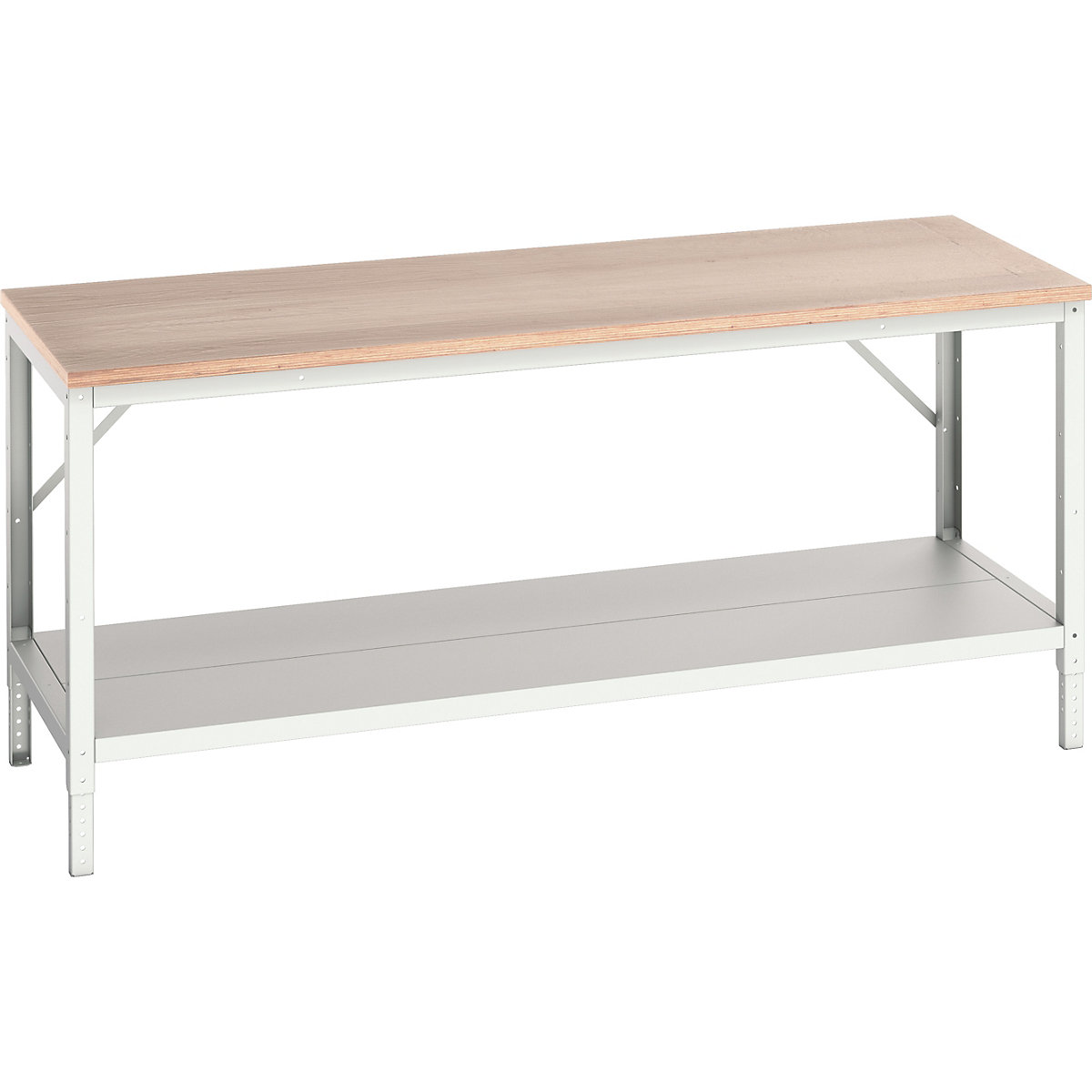 Bott Verso Height Adjustable Framework Benches, Bott Verso Height Adjustable Framework Benches, Bott Verso Height Adjustable Framework Bench | 780-930h x 2000w x 800d mm | Full Depth Lower Shelf | MPX Worktop | 600kg UDL-0