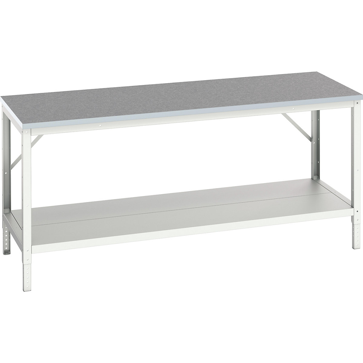 Bott Verso Height Adjustable Framework Benches, Bott Verso Height Adjustable Framework Benches, Bott Verso Height Adjustable Framework Bench | 780-930h x 2000w x 800d mm | Full Depth Lower Shelf | Lino Worktop | 400kg UDL-0