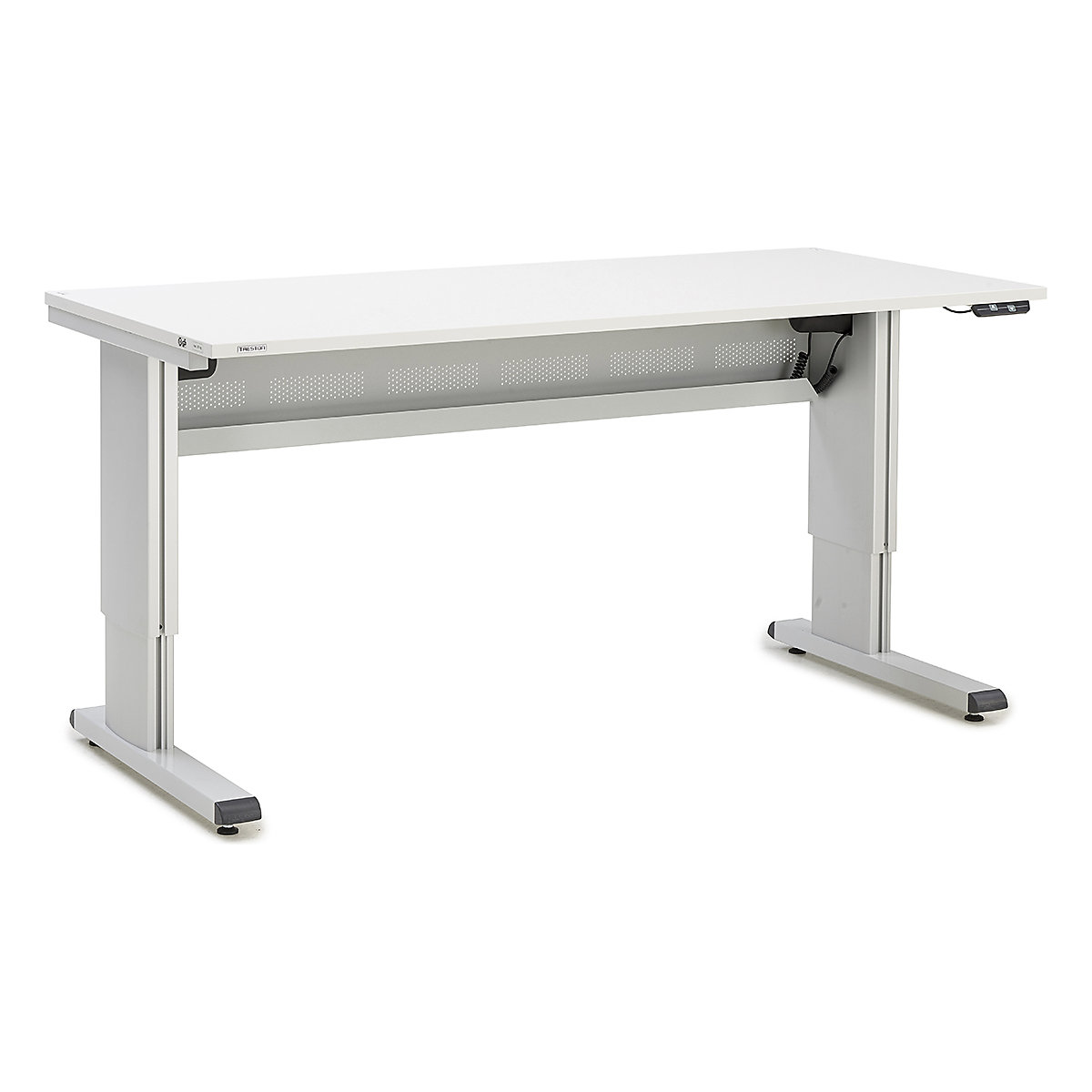 Treston WB Height Adjustable Cantilever Workbench, Treston WB Height Adjustable Cantilever Workbench, Treston WB Workbench | 700-1100h x 1800w x 800d mm | Light Grey | Manual Height Adjustment | 300kg UDL-2