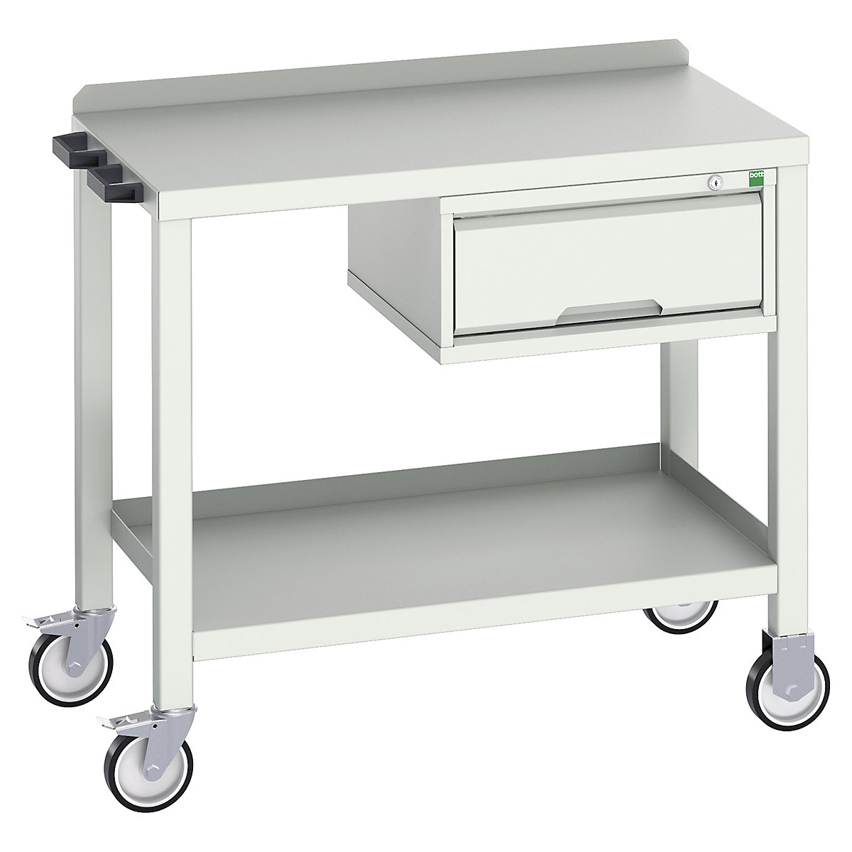 Bott Verso Mobile Fully Welded Benches, Bott Verso Mobile Fully Welded Benches, Bott Verso Mobile Welded Bench | With Drawer | 910h x 1000w x 600d mm | Light Grey | Steel Worktop | 300kg UDL-0
