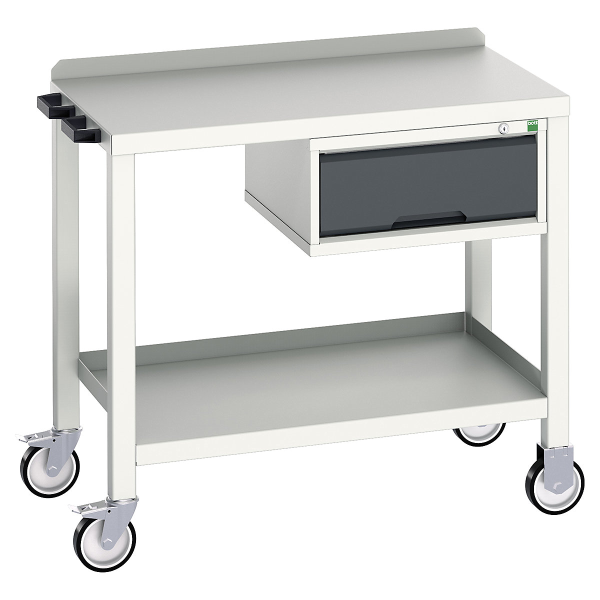 Bott Verso Mobile Fully Welded Benches, Bott Verso Mobile Fully Welded Benches, Bott Verso Mobile Welded Bench | With Drawer | 910h x 1000w x 600d mm | Anthracite Grey | Steel Worktop | 300kg UDL-0