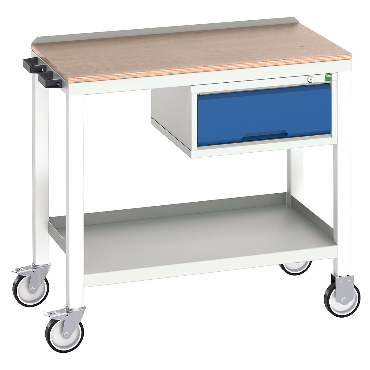 Bott Verso Mobile Fully Welded Benches, Bott Verso Mobile Fully Welded Benches, Bott Verso Mobile Welded Bench | With Drawer | 930h x 1000w x 600d mm | Blue | MPX Worktop | 300kg UDL-0