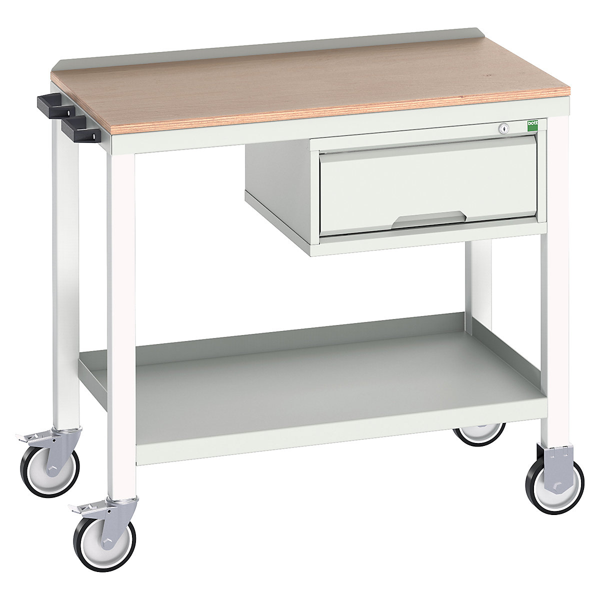 Bott Verso Mobile Fully Welded Benches, Bott Verso Mobile Fully Welded Benches, Bott Verso Mobile Welded Bench | With Drawer | 930h x 1000w x 600d mm | Light Grey | MPX Worktop | 300kg UDL-0