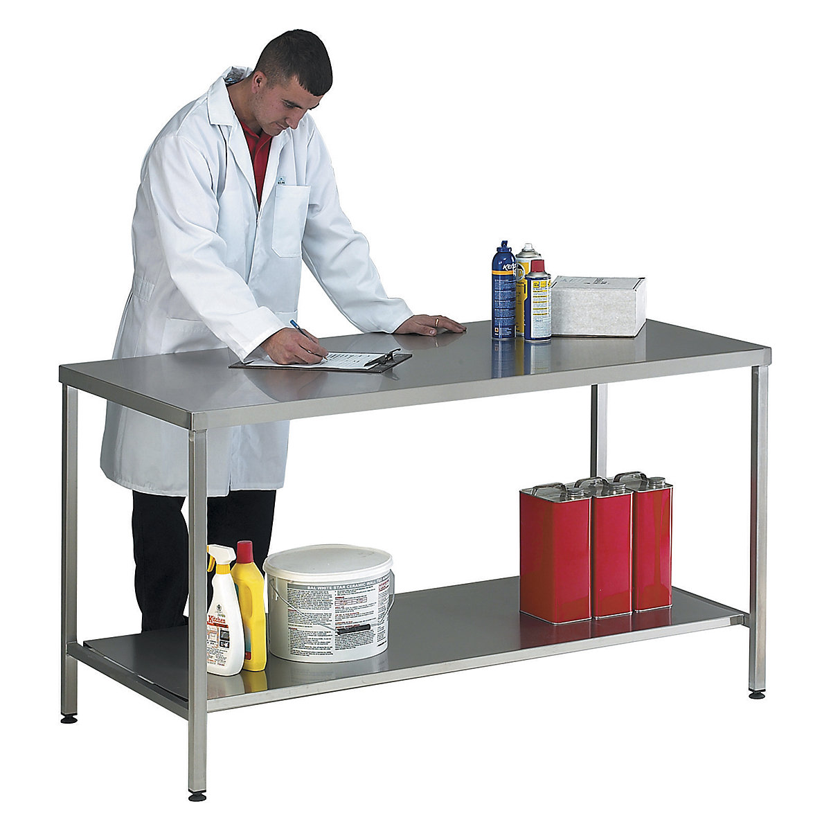 Mercian Stainless Steel Workbenches, Mercian Stainless Steel Workbenches, Mercian Stainless Steel Workbenches | 840h x 1200w x 600d mm | Stainless Steel | With Lower Shelf-0