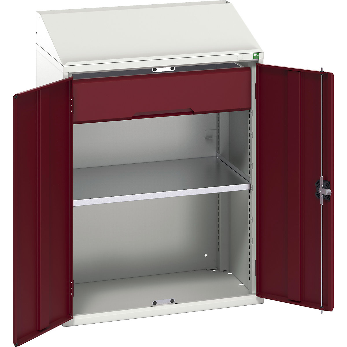 Bott Verso Lecterns, Bott Verso Lecterns, Bott Verso Lectern | 1130h x 800w x 550d mm | 1 Shelf & 1 Drawer | Red-0