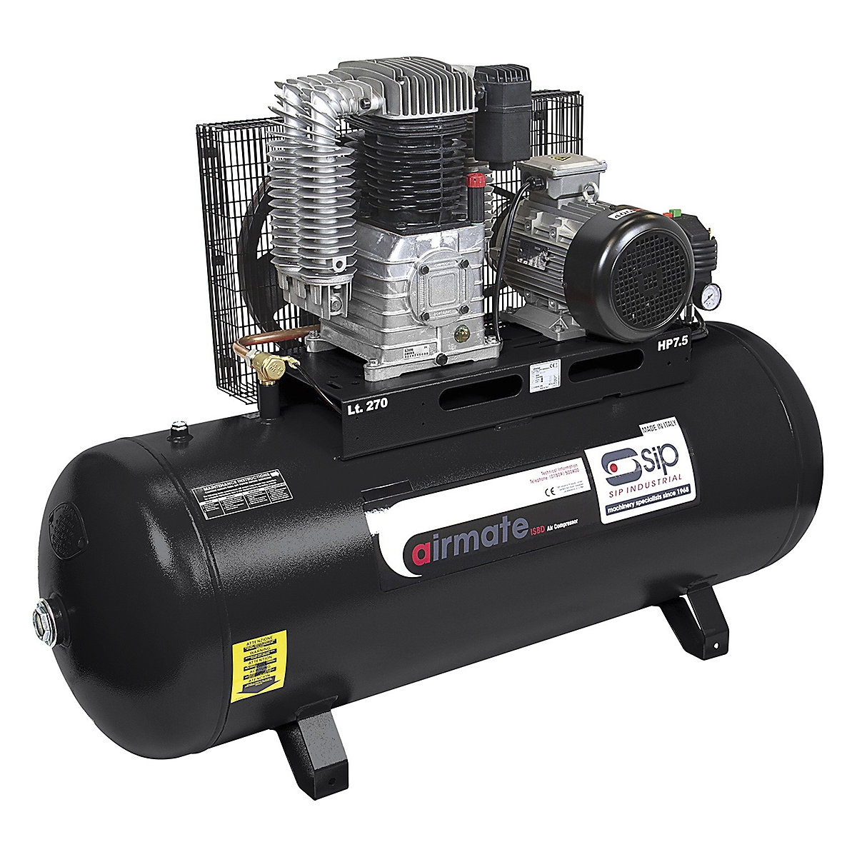 SIP Industrial Electric Compressors | 270 - 500 Litre, SIP Industrial Electric Compressors | 270 - 500 Litre, SIP ISBD5.5/270 Industrial Electric Compressor | 5.5hp (4.1kW) | 270 Litre-0