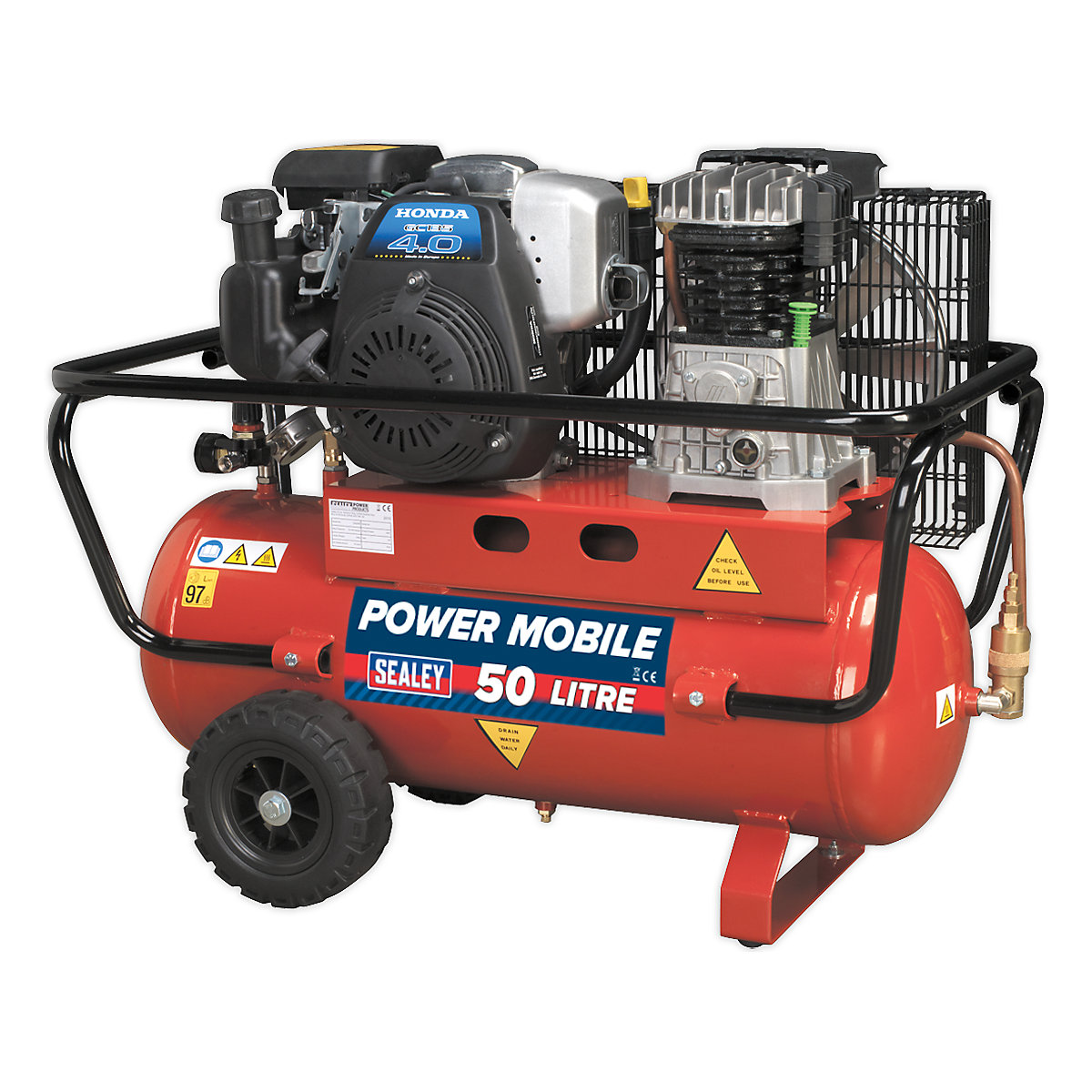 Sealey Belt Drive Compressor with Petrol Engine, Sealey Belt Drive Compressor with Petrol Engine, Sealey Belt Drive Compressor with Petrol Engine | 4hp | 50 Litre-0