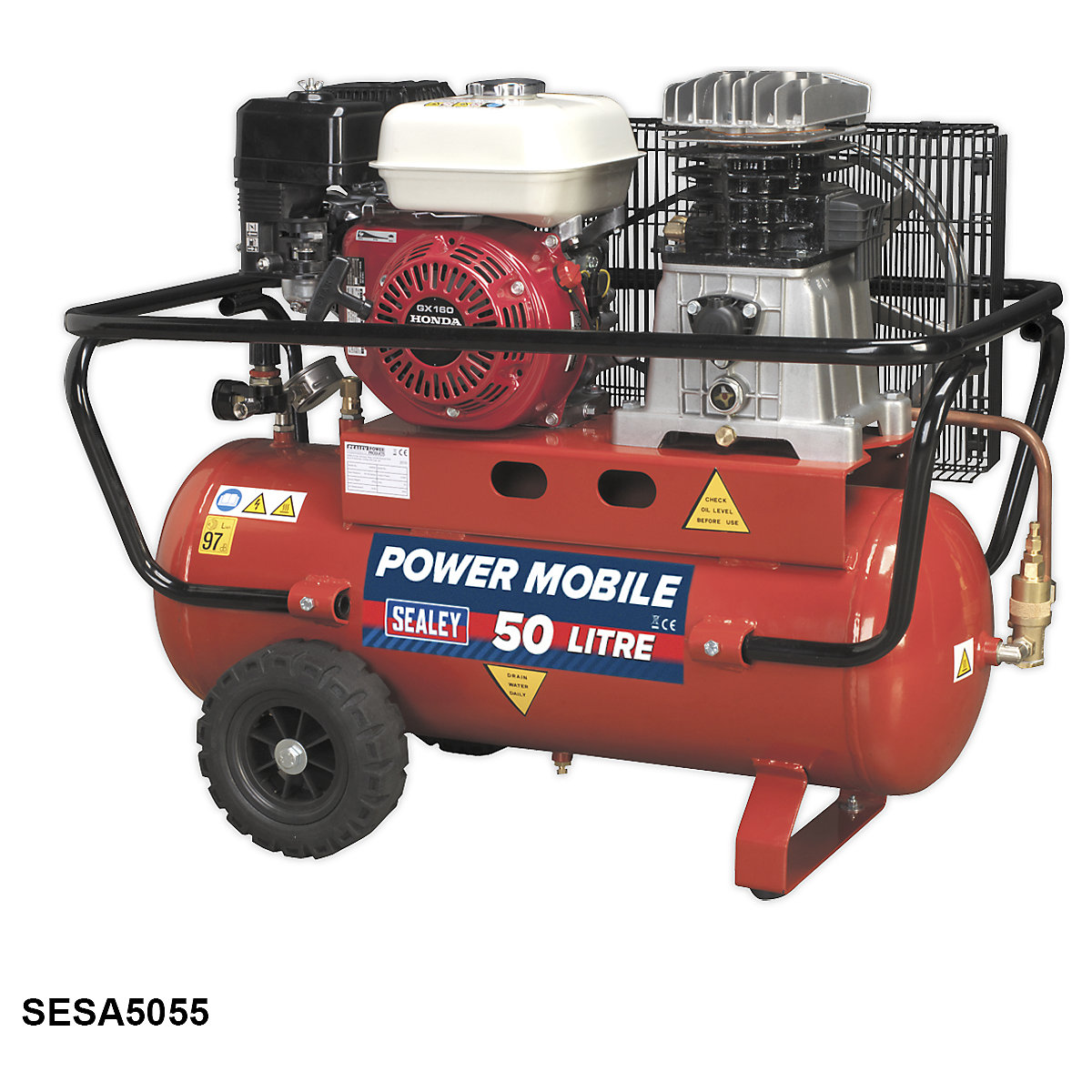 Sealey Belt Drive Compressor with Petrol Engine (Product illustration 2)-1
