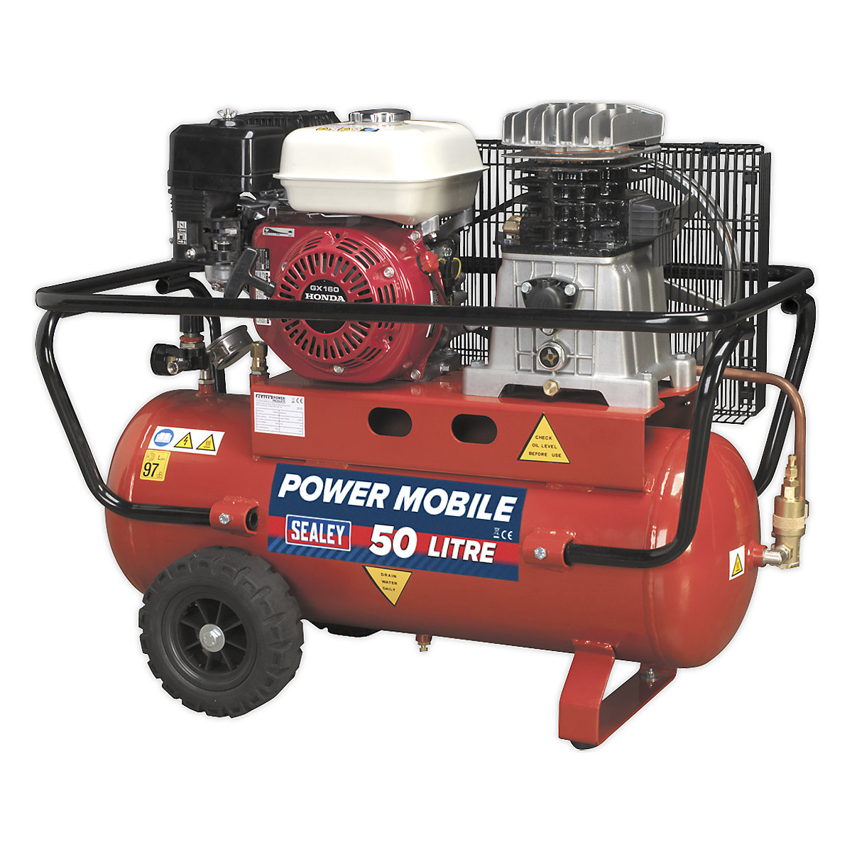 Sealey Belt Drive Compressor with Petrol Engine, Sealey Belt Drive Compressor with Petrol Engine, Sealey Belt Drive Compressor with Petrol Engine | 5.5hp | 50 Litre-0