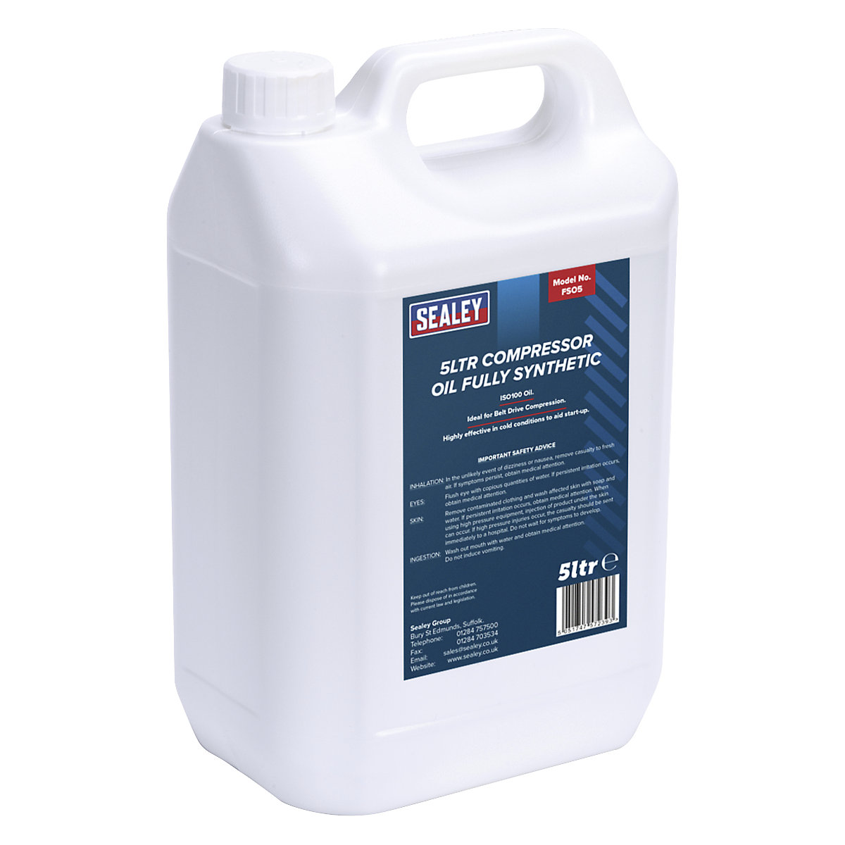 Sealey Fully Synthetic Compressor Oil, Sealey Fully Synthetic Compressor Oil, Sealey Fully Synthetic Compressor Oil | 5 Litre-0