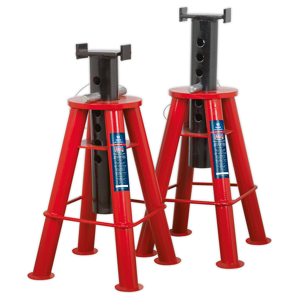 Sealey 10 Tonne Axle Stand Pair, Sealey 10 Tonne Axle Stand Pair, Sealey 10 Tonne Axle Stand Pair | Working Height: 573mm-775mm-0