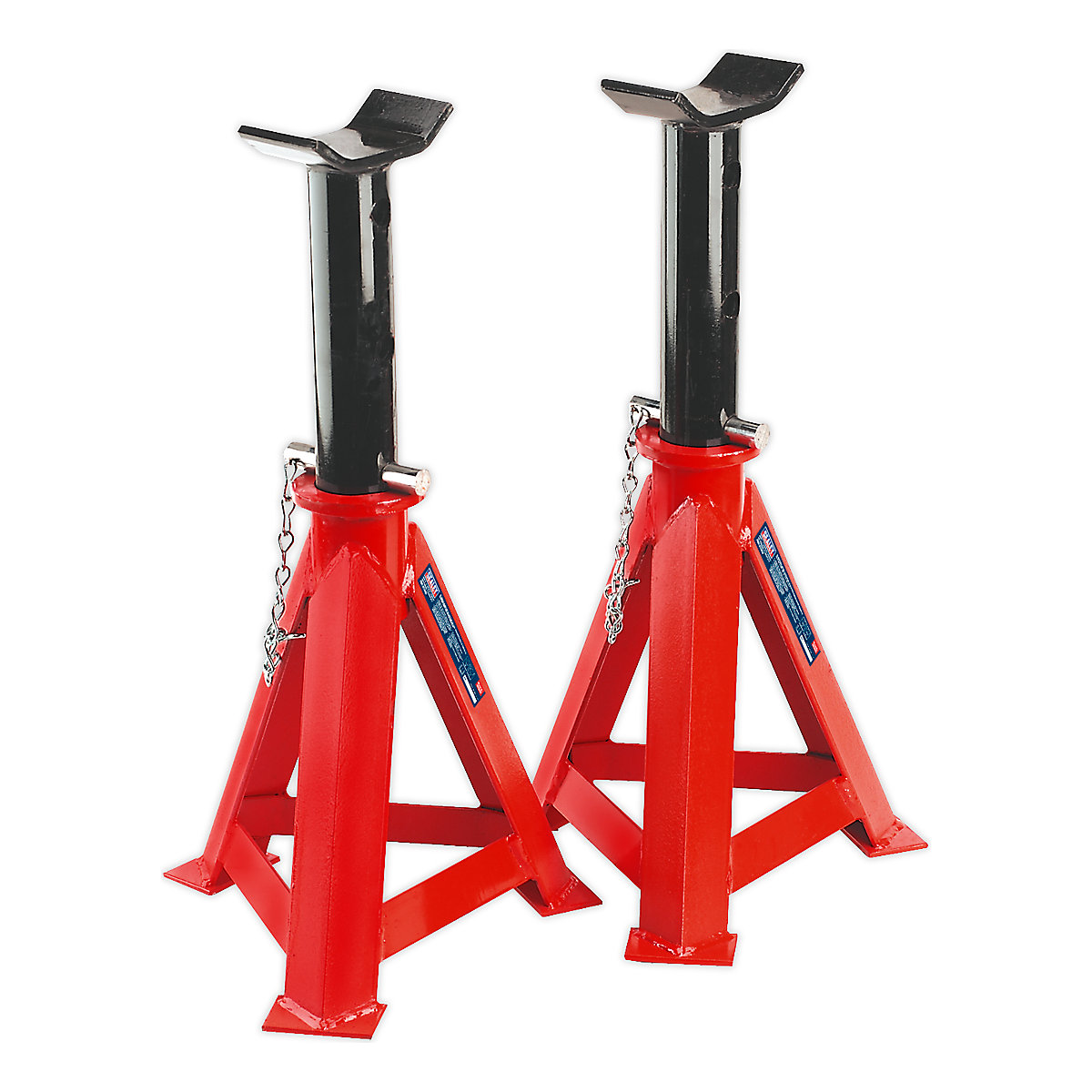 Sealey 11 Tonne Axle Stand Pair, Sealey 11 Tonne Axle Stand Pair, Sealey 11 Tonne Axle Stand Pair | Working Height: 525mm-765mm | Red-0