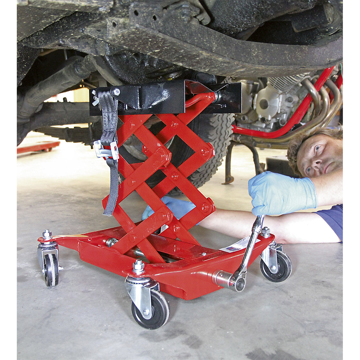 Sealey 150kg Floor Transmission Jack (Product illustration 2)-1