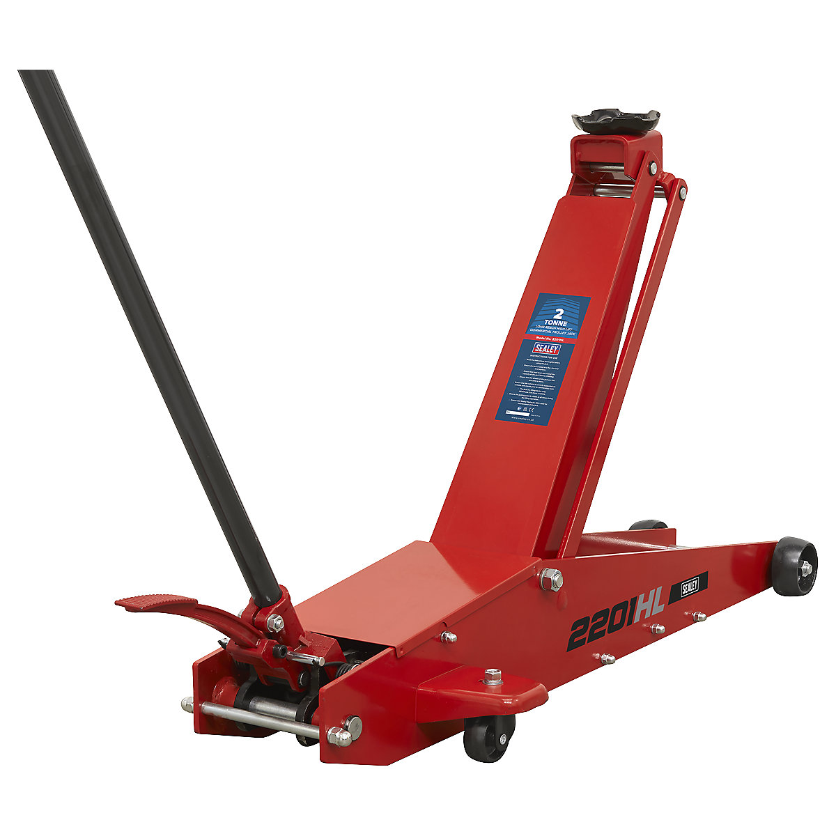Sealey 2 Tonne Long Reach High Lift Commercial Trolley Jack