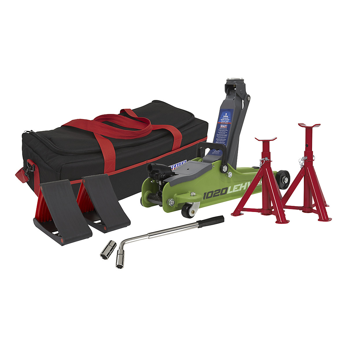 Sealey Low Entry Short Chassis Trolley Jacks | Mega Deal, Sealey Low Entry Short Chassis Trolley Jacks | Mega Deal, Sealey Low Entry Short Chassis Trolley Jack | 2 Tonne | High-Vis Green | Includes Accessories Bag-0