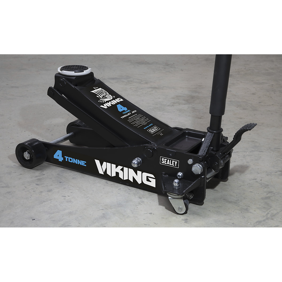 Viking Low Entry Trolley Jacks | 4 Tonne | Rocket Lift | Polyurethane Wheels (Product illustration 3)-2