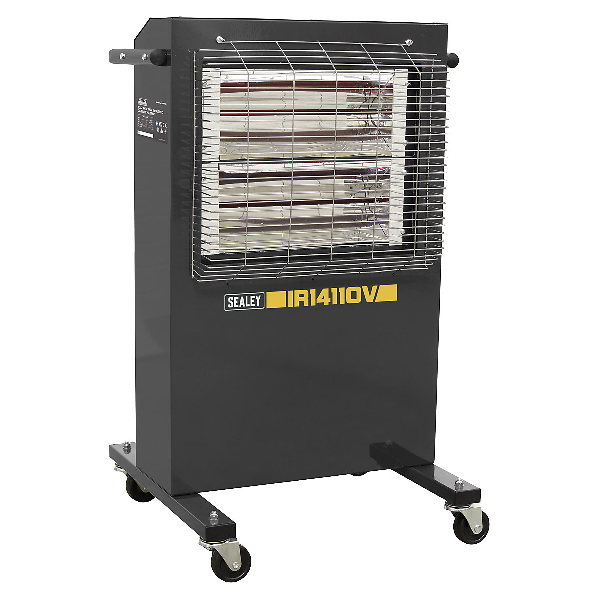 Sealey Infrared Cabinet Heater | 1.2/2.4kW | 110V, Sealey Infrared Cabinet Heater | 1.2/2.4kW | 110V, Sealey 1.2/2.4kW 110V Infrared Cabinet Heater | 868h x 575w x 505d mm | Black | Min: 1200W | Max: 2400W-0