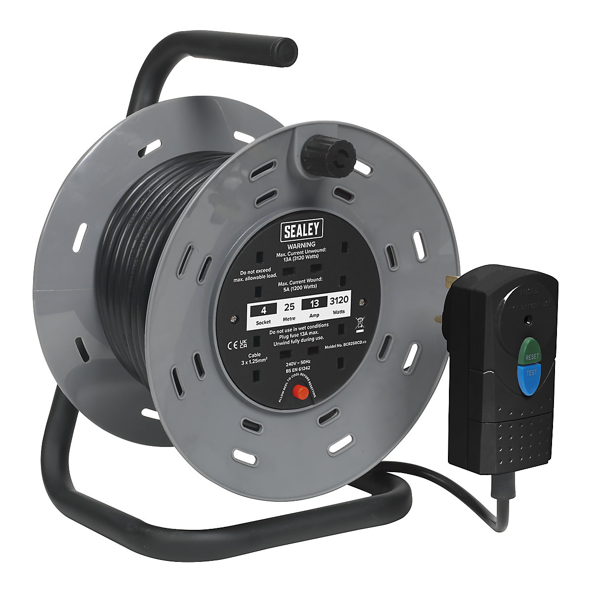 Sealey Cable Reel with RCD Plug