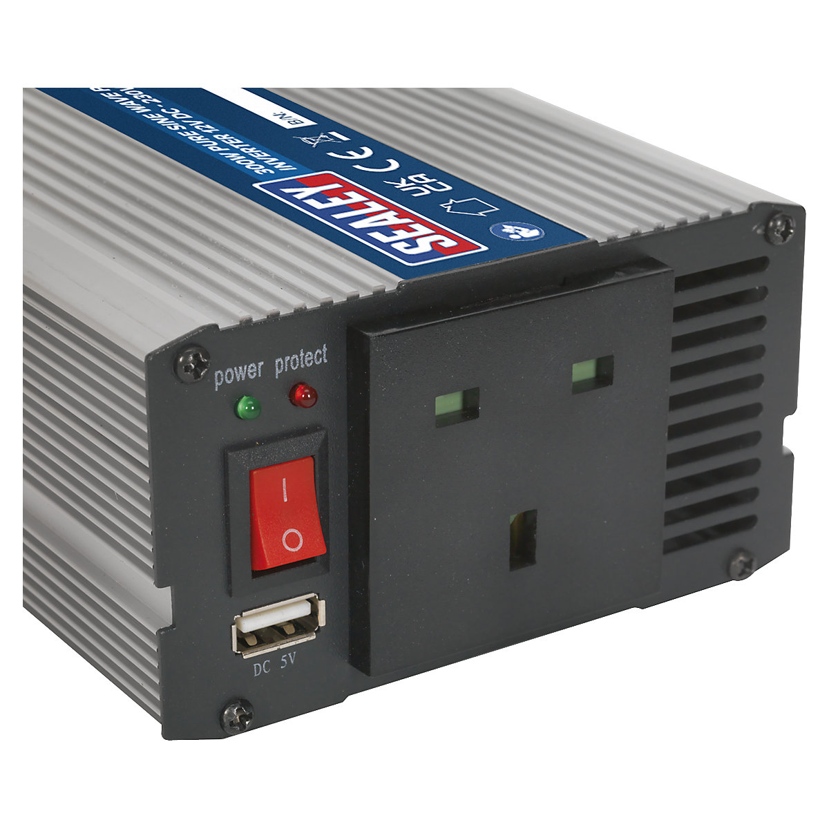 Sealey Power Inverter | Pure Sine Wave, Sealey Power Inverter | Pure Sine Wave, Sealey Power Inverter - Pure Sine Wave | 300W | 230V~50Hz | 12V DC-0