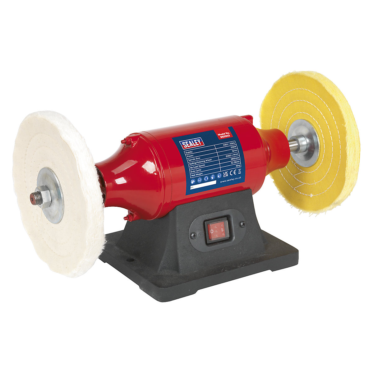Sealey Bench Mounting Buffers, Sealey Bench Mounting Buffers, Sealey Bench Mounting Buffer | Ø200mm Wheel | 550W-1