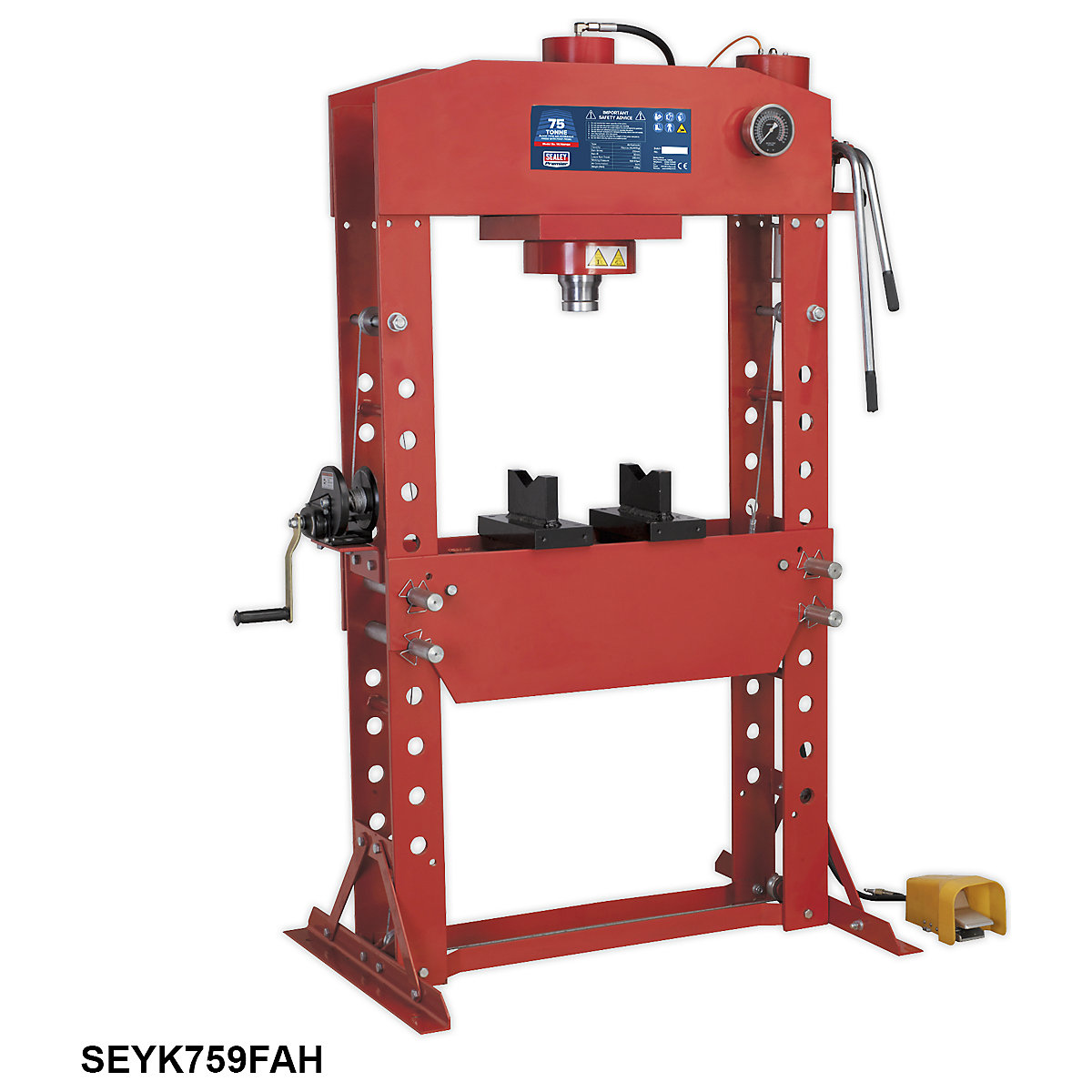 Sealey Heavy Duty Floor Standing Hydraulic Presses | 75 Tonne (Product illustration 3)-2