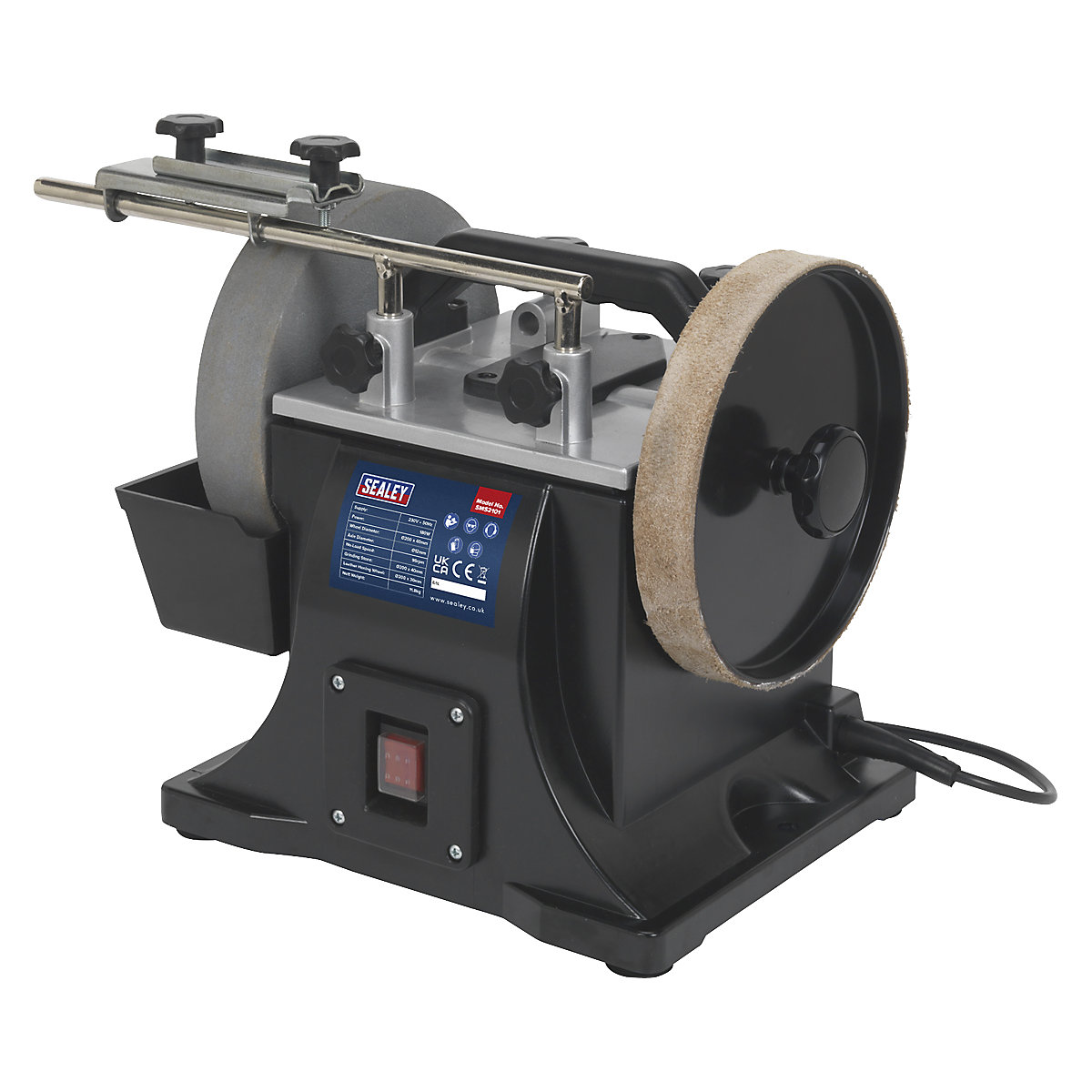 Sealey Sharpener with Honing Wheel | 200mm Dia. (Product illustration 3)-2