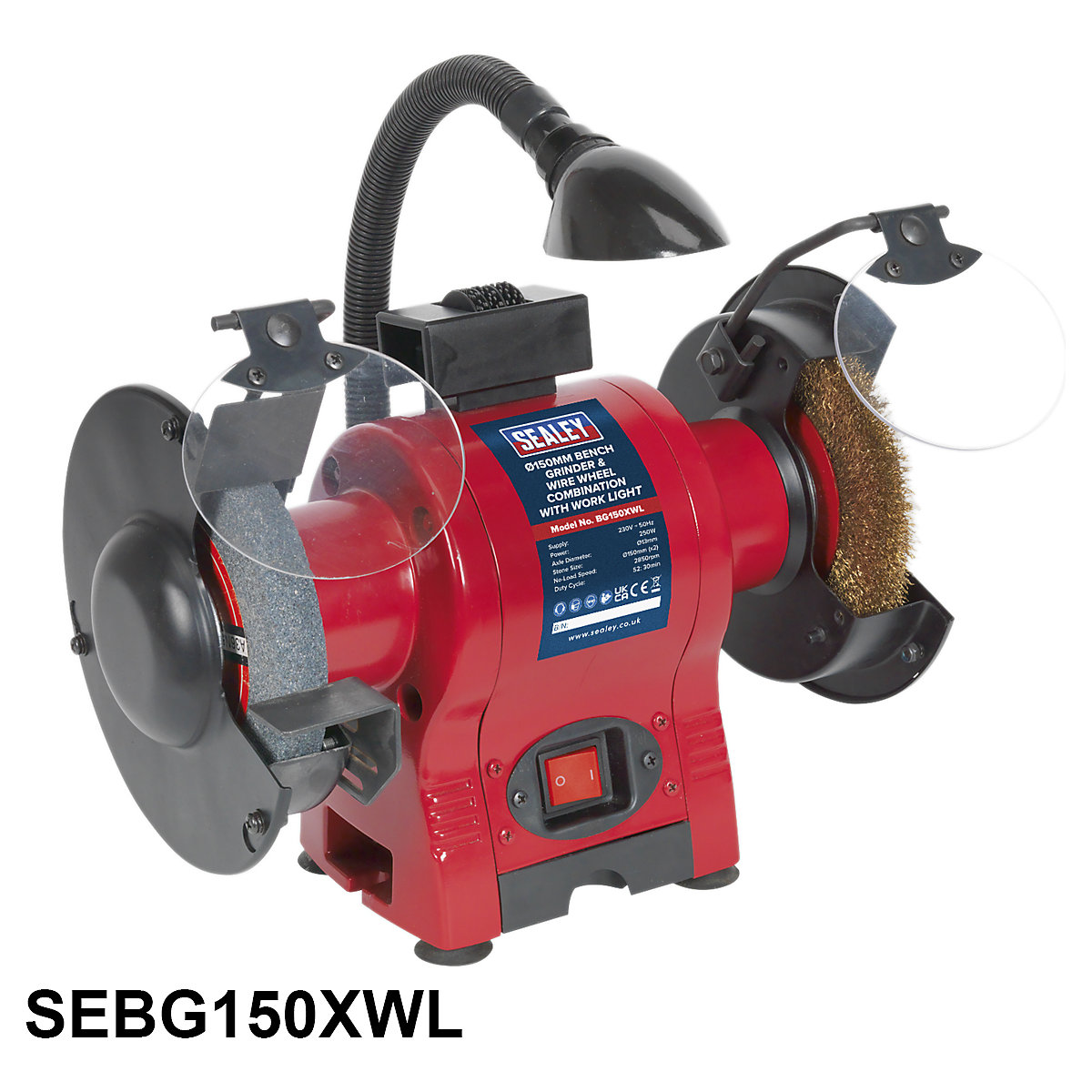 Sealey Workshop Bench Grinders | With Work Light, Sealey Workshop Bench Grinders | With Work Light, Sealey Bench Grinder | Ø150mm Stone & Wire Wheel | 250W | Work Light-1