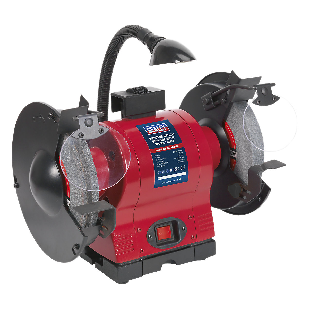 Sealey Workshop Bench Grinders | With Work Light, Sealey Workshop Bench Grinders | With Work Light, Sealey Bench Grinder | Ø200mm Stones | 550W | Work Light-2